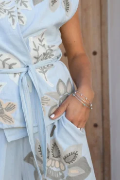 Armreif Armband Dots Silber Aqua