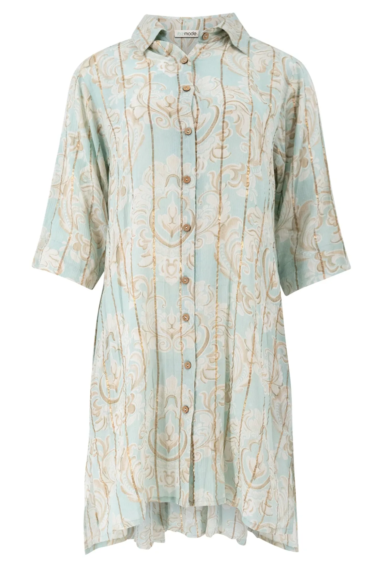 Bluse Aletta Barock Blassblauer Druck