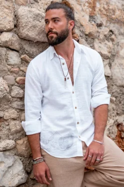 Bluse Andres Mandala Weiß