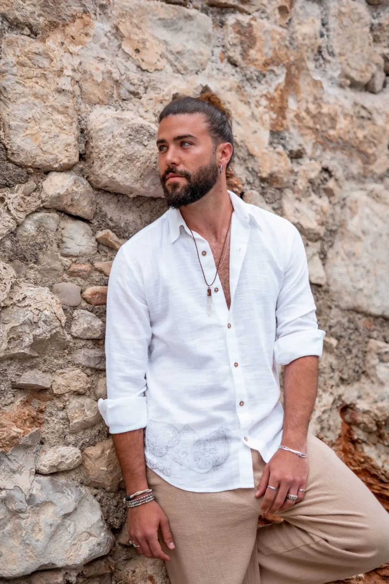 Bluse Andres Mandala Weiß