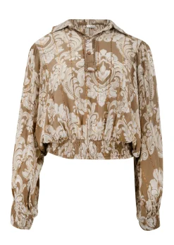 Bluse Briso Barock Taupe Druck