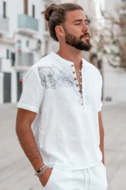 Bluse Cedero Mandala Weiß