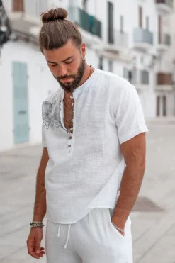 Bluse Cedero Mandala Weiß