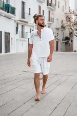 Bluse Cedero Mandala Weiß