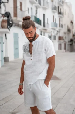 Bluse Cedero Mandala Weiß