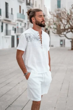 Bluse Cedero Mandala Weiß