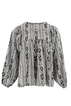 Bluse Corazon Print Schwarz