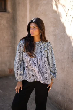 Bluse Corazon Print Schwarz