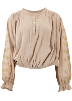 Bluse Danza Flores Helles Taupe