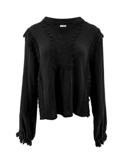 Bluse Encaje Schwarz