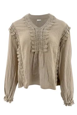 Bluse Encaje Taupe