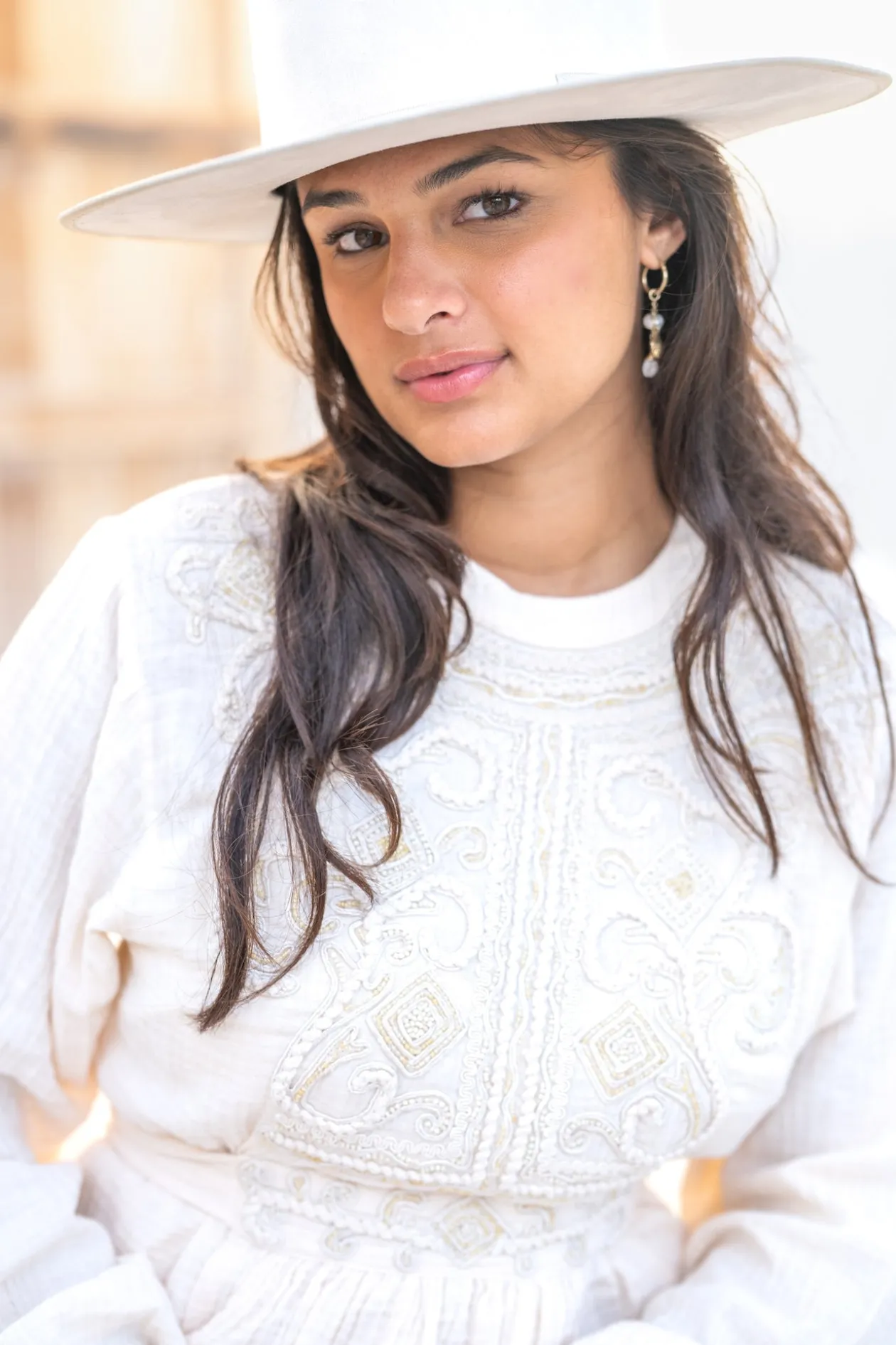 Bluse Flor Elegancia Ecru