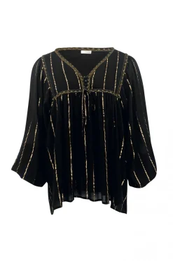 Bluse Gigi Stripe Schwarz
