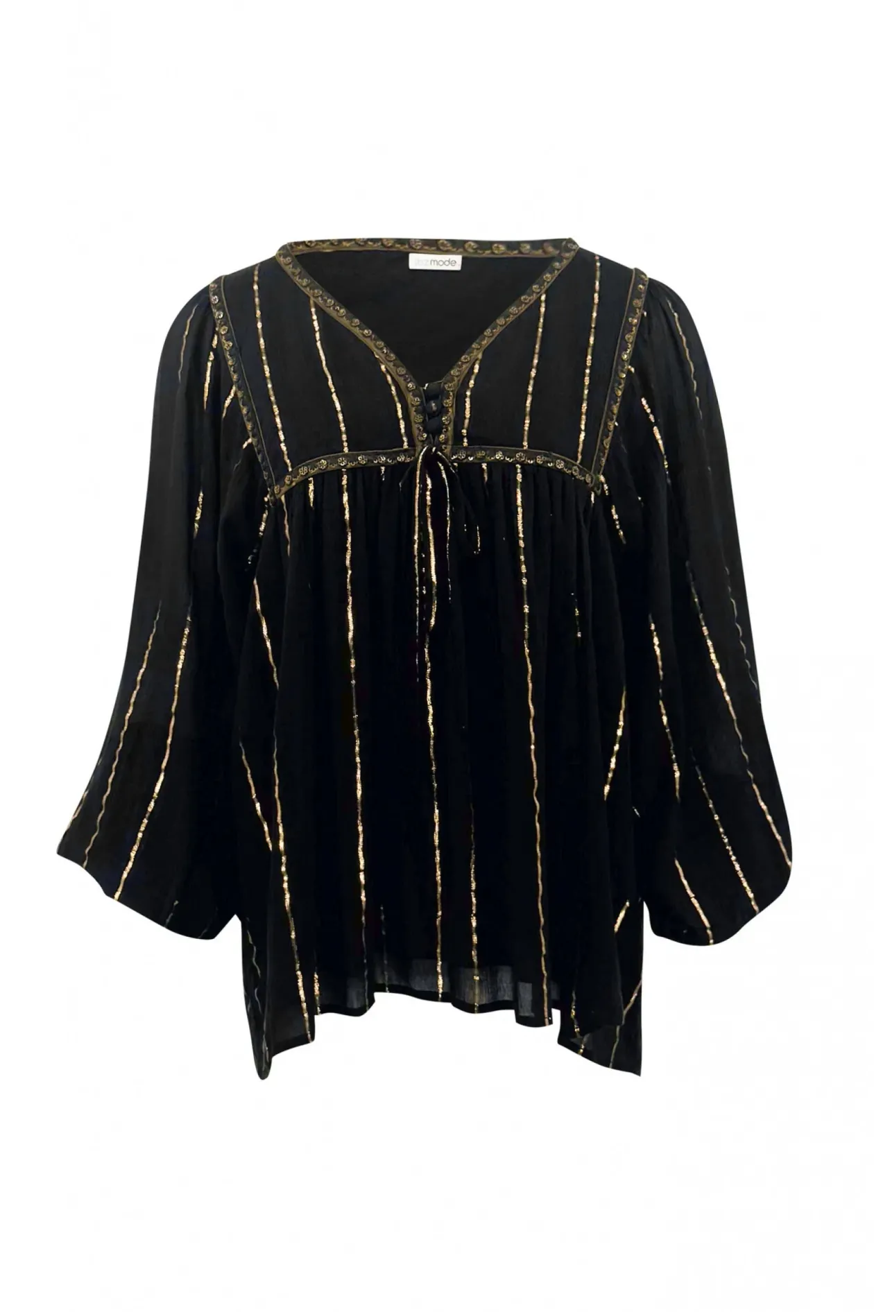 Bluse Gigi Stripe Schwarz