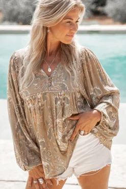 Bluse Kiki Barock Khaki