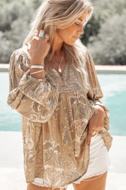 Bluse Kiki Barock Khaki