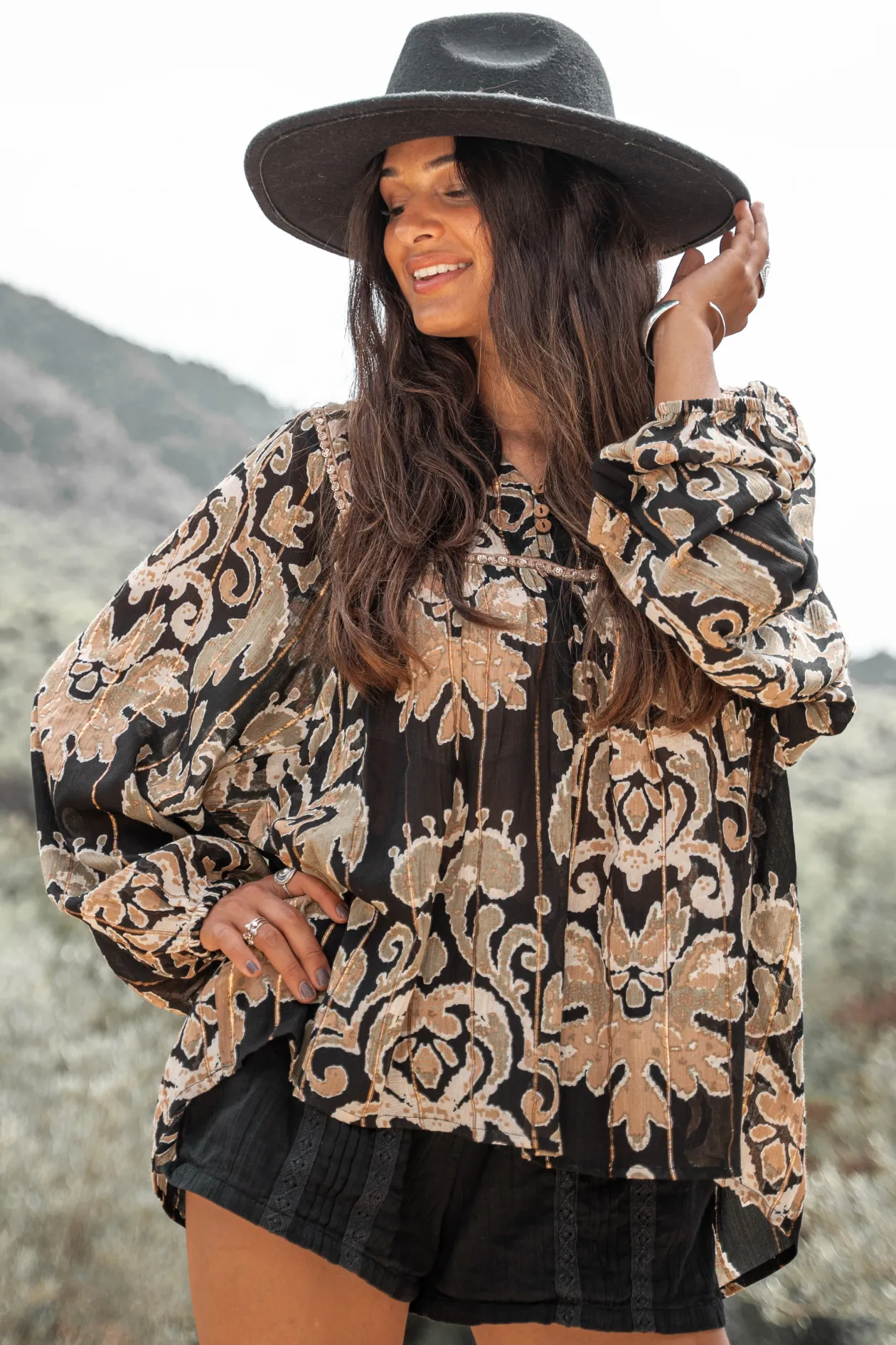 Bluse Kiki Barock Schwarz