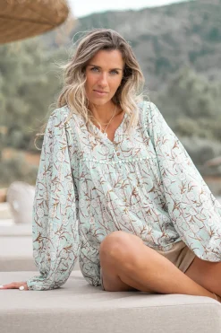 Bluse Kiki Flower Mint