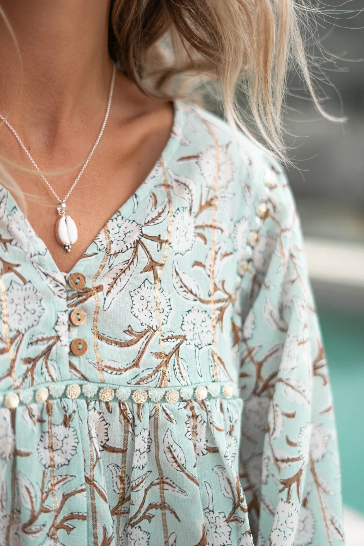 Bluse Kiki Flower Mint