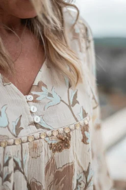Bluse Kiki Flower Natural