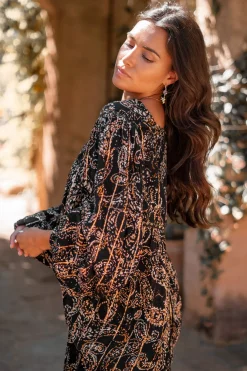 Bluse Kiki Paisley Schwarz