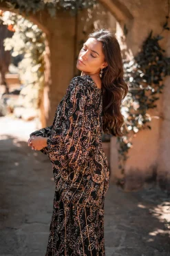 Bluse Kiki Paisley Schwarz