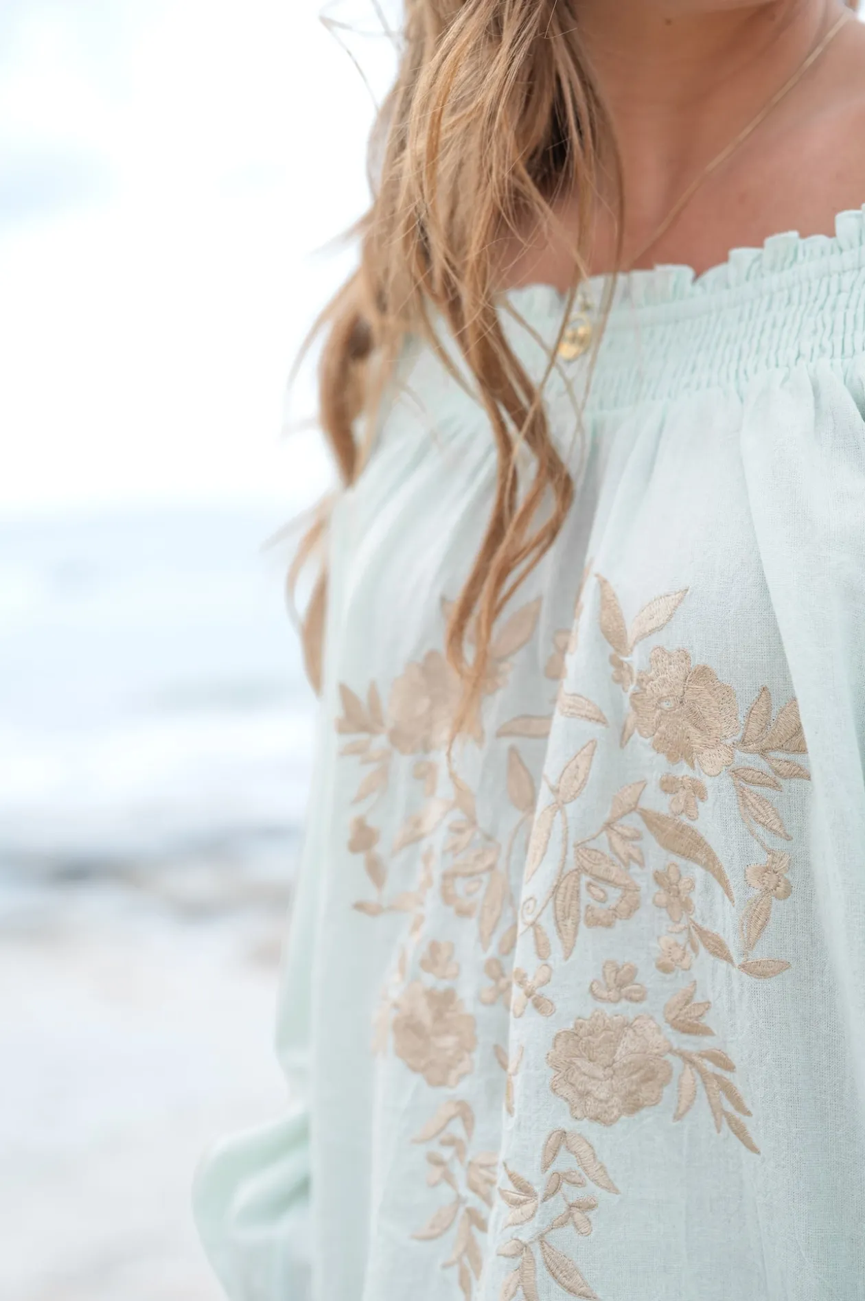 Bluse Selena Bordado Mint