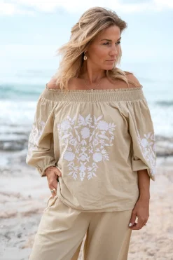 Bluse Selena Bordado Sand