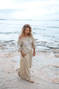 Bluse Selena Bordado Sand