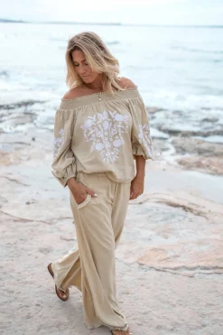 Bluse Selena Bordado Sand