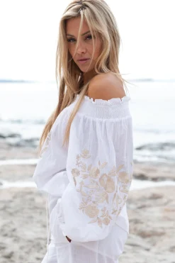 Bluse Selena Bordado Weiß