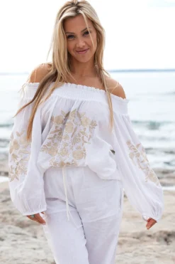 Bluse Selena Bordado Weiß