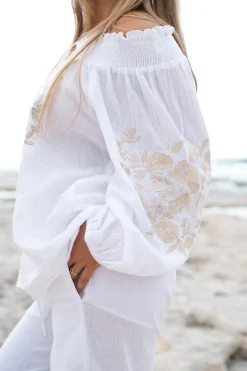 Bluse Selena Bordado Weiß