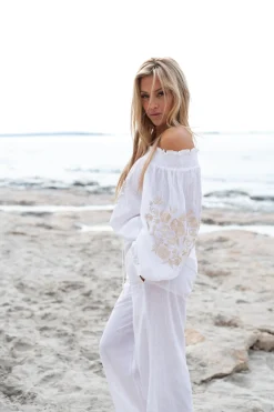 Bluse Selena Bordado Weiß