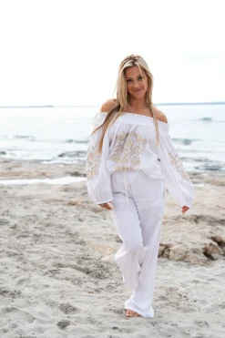 Bluse Selena Bordado Weiß