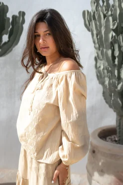 Bluse Serena Cuadros Sand