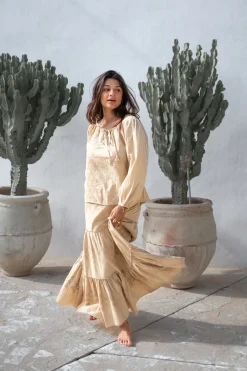 Bluse Serena Cuadros Sand