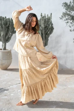 Bluse Serena Cuadros Sand