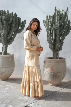 Bluse Serena Cuadros Sand