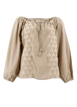 Bluse Serena Cuadros Taupe