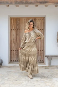Bluse Serena Cuadros Taupe