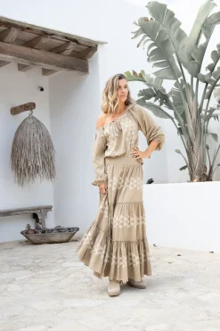Bluse Serena Cuadros Taupe