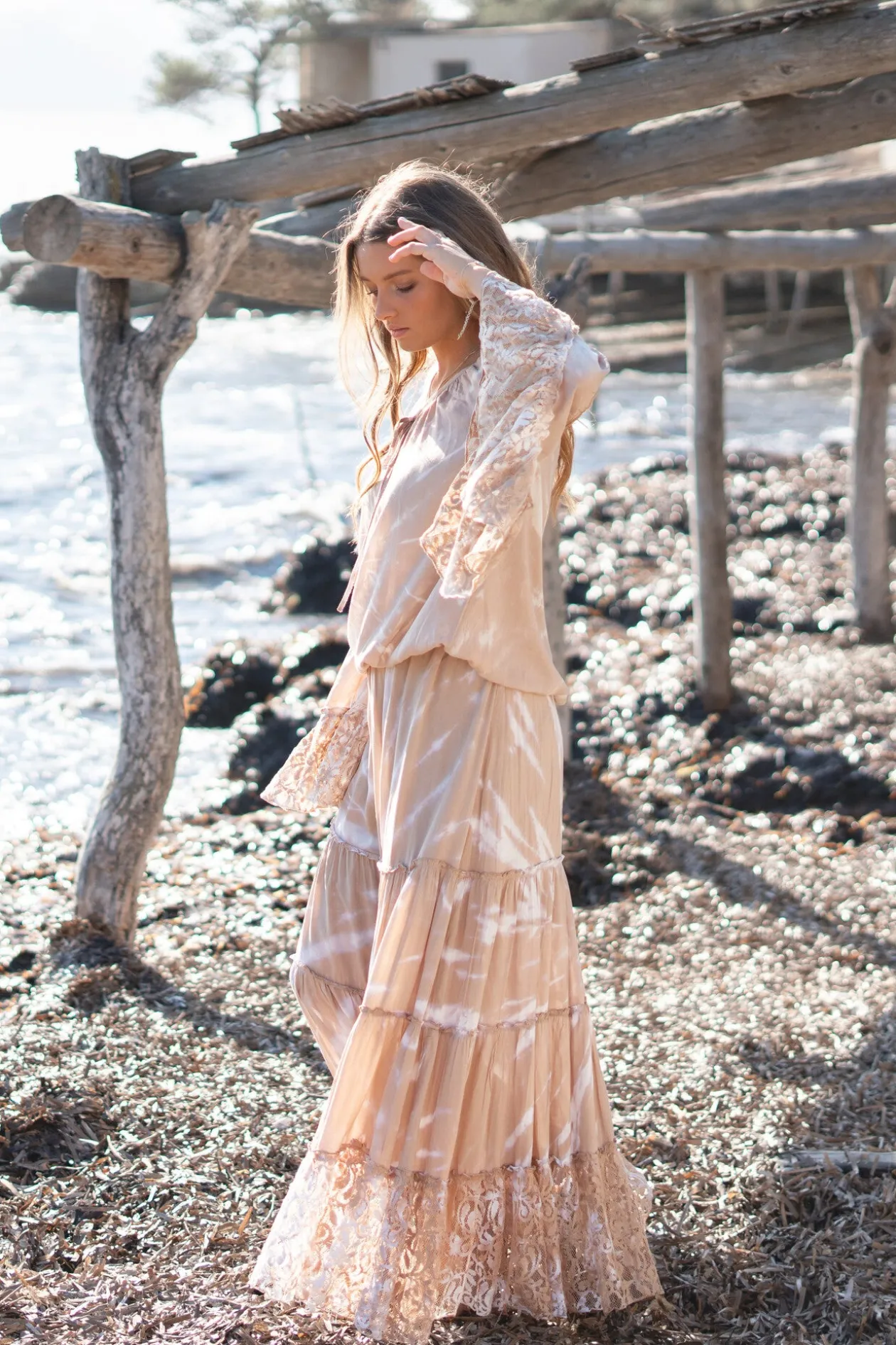 Bluse Yira Batik Taupe