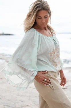 Bluse Yira Bordado Mint