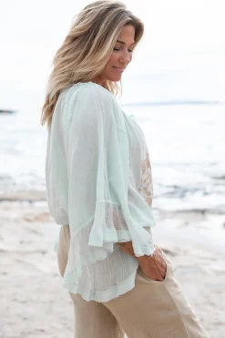 Bluse Yira Bordado Mint