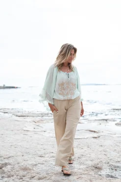 Bluse Yira Bordado Mint