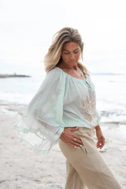 Bluse Yira Bordado Mint