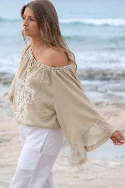 Bluse Yira Bordado Sand