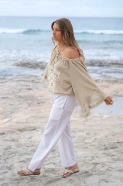 Bluse Yira Bordado Sand