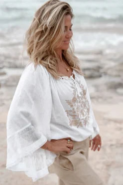 Bluse Yira Bordado Weiß